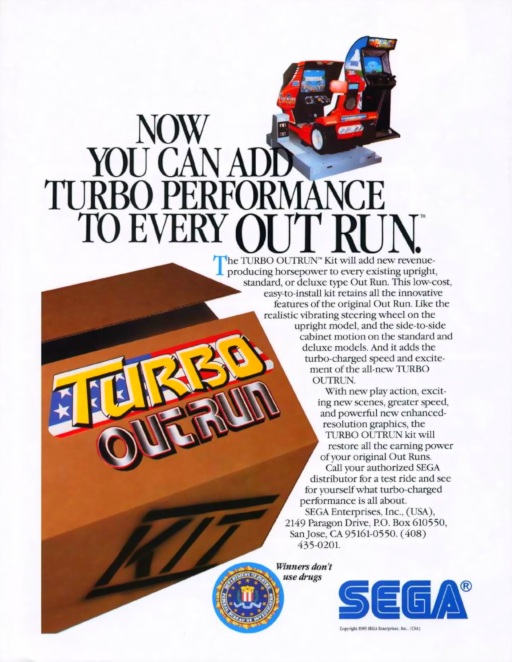 Turbo Out Run (Out Run upgrade, FD1094 317-0118) Game Cover
